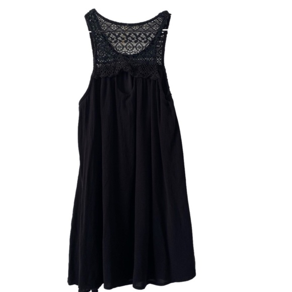 HARLOW black lined with lace detail tunic length sleeveless blouse size M - Picture 2 of 9